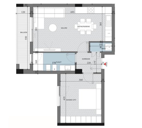 Tirane, shitet apartament 1+1+Ballkon , 78 m² (Paskuqan)