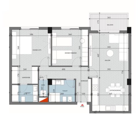 Tirane, shitet apartament 2+1+Ballkon Kati 2, 115 m² 110.000 € (Paskuqan)