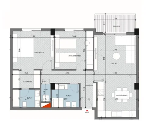 Tirane, shitet apartament 2+1+Ballkon Kati 2, 115 m² 110.000 € (Paskuqan)