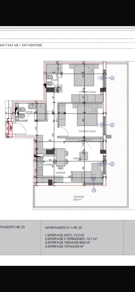 Tirane, shitet apartament 2+1 Kati 1, 103 m² 175.950 € (Tregu Elektrik)