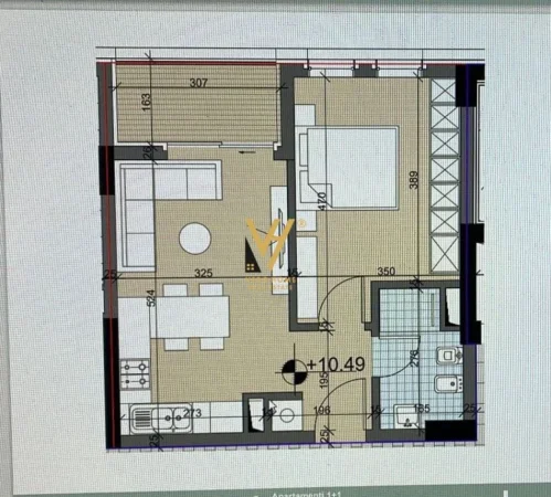Tirane, shitet apartament 1+1+Ballkon Kati 3, 59 m² 77.000 € (UNIVERS CITY)
