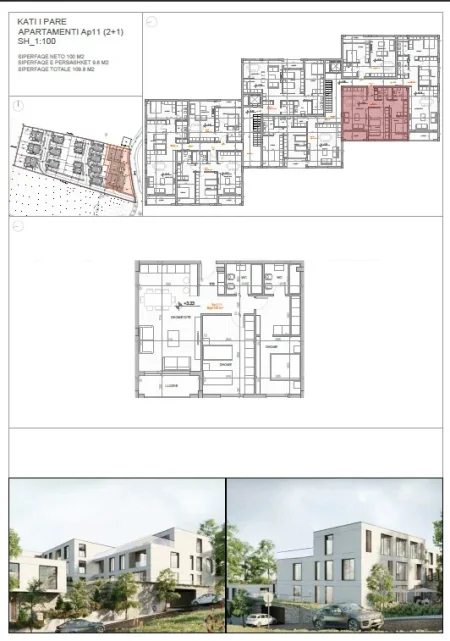 Tirane, shitet apartament 2+1 Kati 1, 110 m² 219.600 € (Liqeni i Farkes)