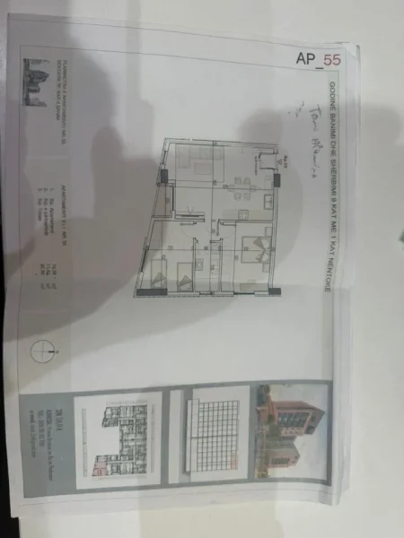 Tirane, shitet apartament 2+1 Kati 8, 86 m² 105.534 € (Paskuqan)