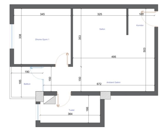 Tirane, shitet apartament 1+1+Ballkon Kati 4, 65 m² 182.000 € (Komuna e parisit)