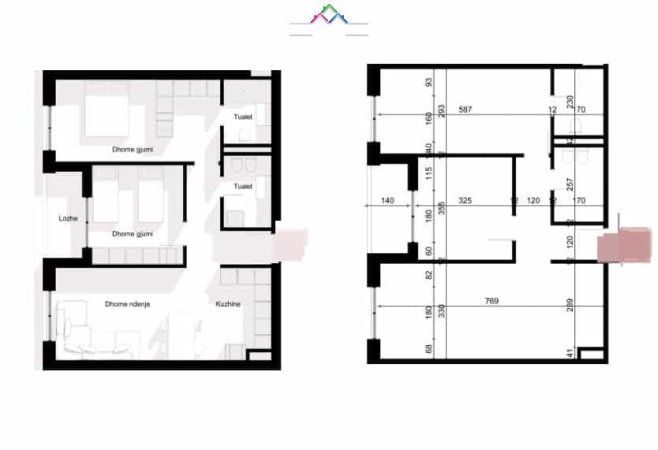 Tirane, shes apartament 2+1 Kati 6, 109 m² 119.200 € (Rruga Ilia Kicidashi)