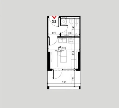 Lezhe, shitet garsonier Kati 4, 31 m² 48.000 € (SHENGJIN)