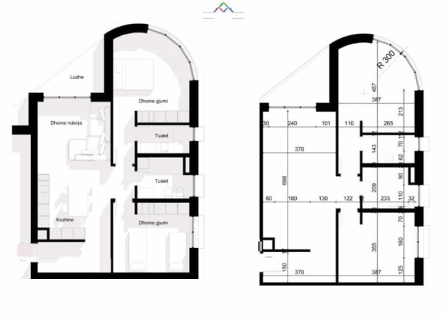 Tirane, shes apartament 2+1 Kati 5, 123 m² 135.200 € (Rruga Ilia Kicidashi)