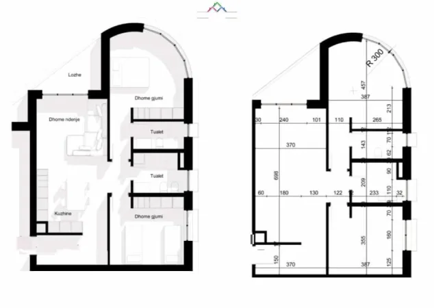 Tirane, shes apartament 2+1 Kati 5, 123 m² 135.200 € (Rruga Ilia Kicidashi)