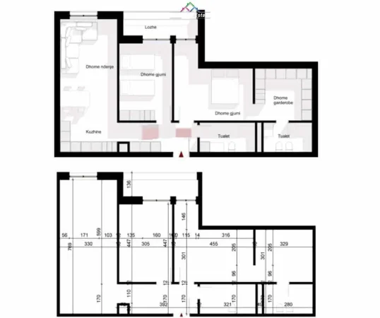 Tirane, shes apartament 2+1 Kati 4, 128 m² 140.500 € (Rruga Ilia Kicidashi,)