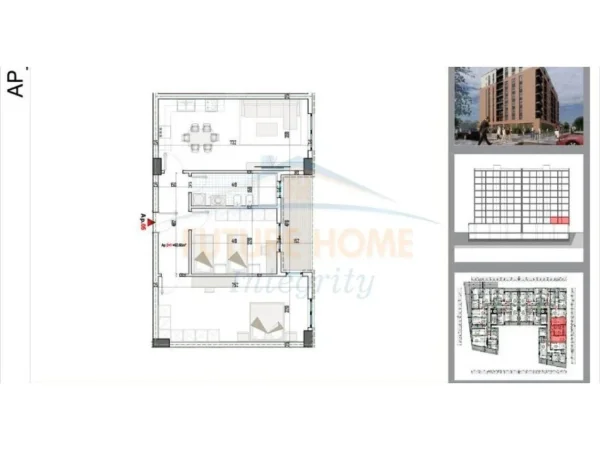 Tirane, shitet apartament 2+1 Kati 4, 106 m² 128.184 € (Paskuqan)