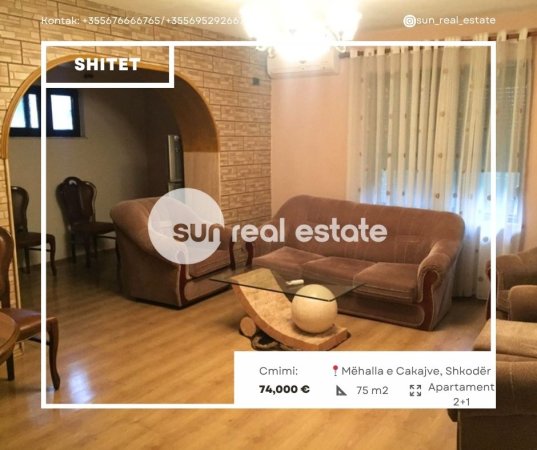 Shkoder, shitet apartament 2+1 Kati 0, 75 m² 74.000 € (MEHALLA E CAKAJVE)