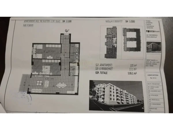 Tirane, shitet apartament 2+1 Kati 4, 118 m² 129.800 € (Shkoze)