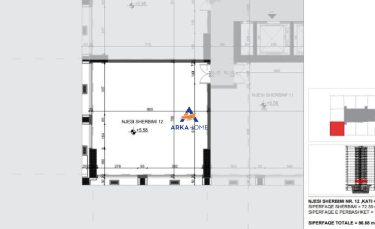 Tirane, shitet ambjent biznesi Kati 1, 86 m² 190.696 € (porcelan)