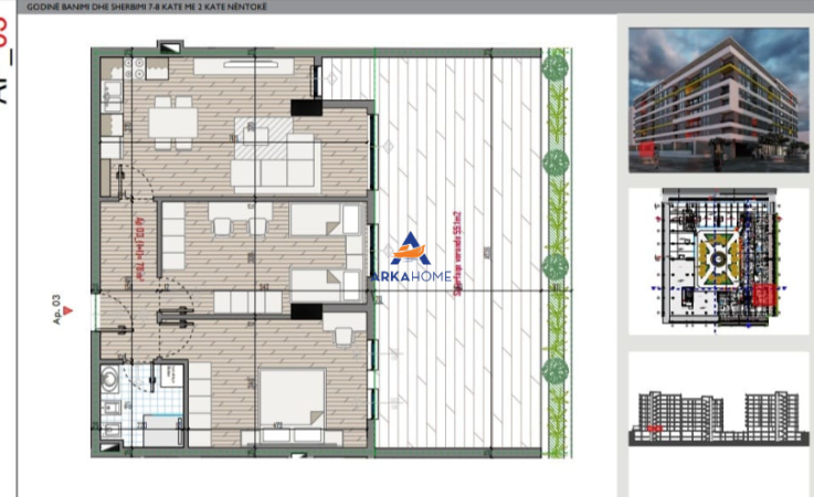 shitet apartament 2+1+Ballkon Kati 1, 91 m² 135.000 €
