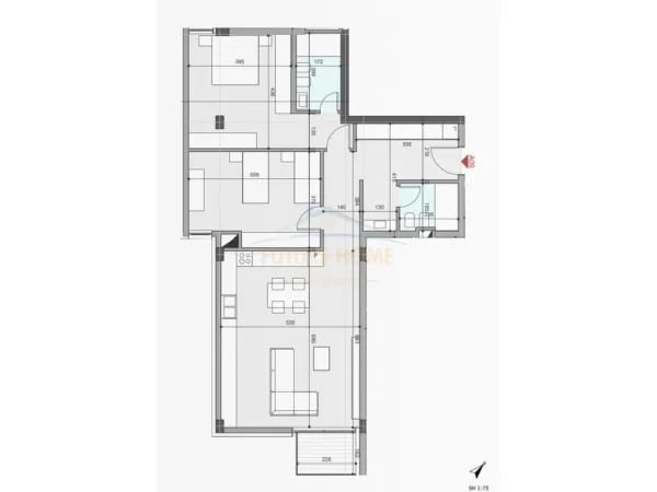 Tirane, shitet apartament 2+1 Kati 2, 132 m² 277.200 € (Crystal Lake Residence, Farke)