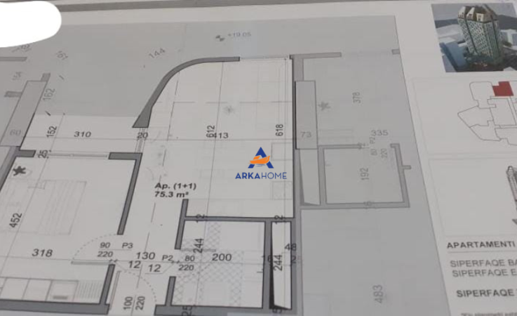 Tirane, shitet 1+1+Ballkon Kati 9, 75 m² 210.000 € 