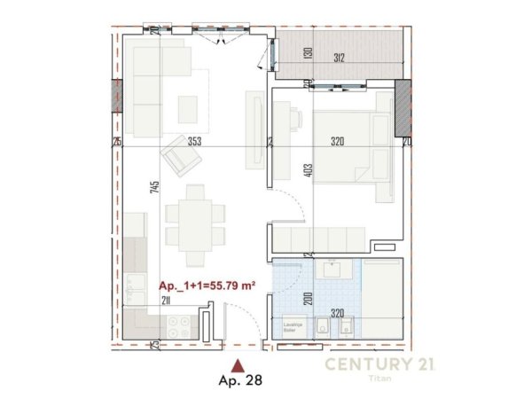 Tirane, shitet apartament 1+1 Kati 5, 64 m² 70.884 € (Kompleksi Ringside)