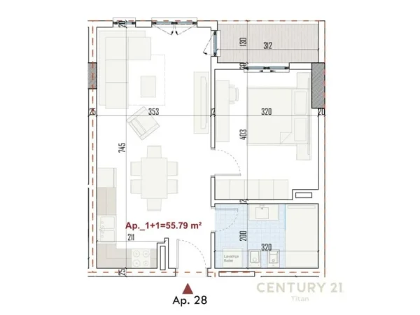 Tirane, shitet apartament 1+1 Kati 5, 64 m² 70.884 € (Kompleksi Ringside)