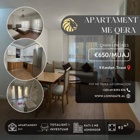 Tirane, jepet me qera apartament 2+1 Kati 2, 93 m² 650 € (9 katshet)
