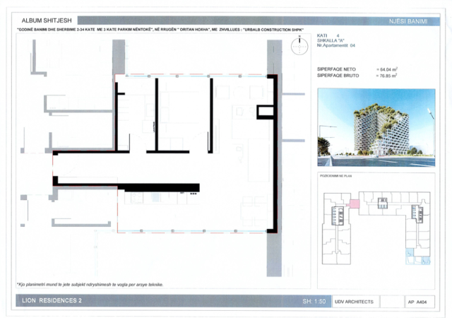 Shqiperi, shitet apartament 1+1 Kati 4, 77 m² 184.440 € (Rruga Dritan Hoxha)