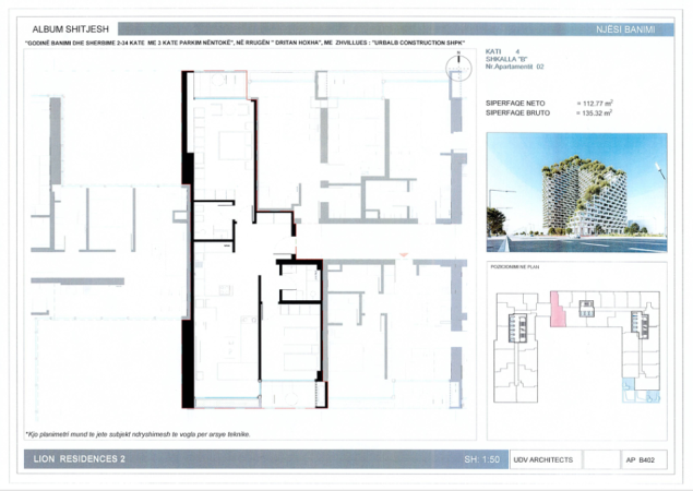 Tirane, shitet apartament 2+1 Kati 4, 135 m² 297.704 € (Rruga Dritan Hoxha)