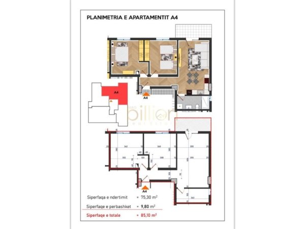 Tirane, shitet 2+1+Ballkon , 85 m² 128.000 € (Durres)