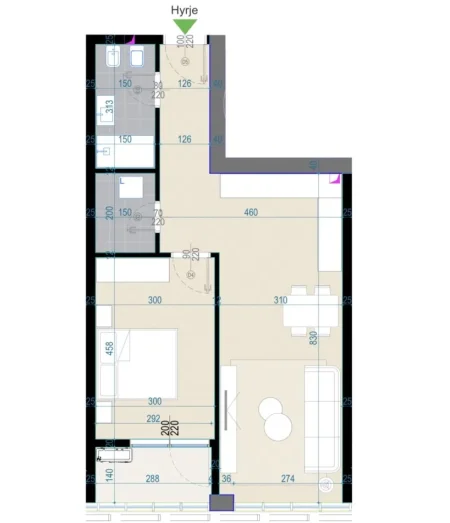 Tirane, shitet 1+1 Kati 7, 75 m² 352.500 € 