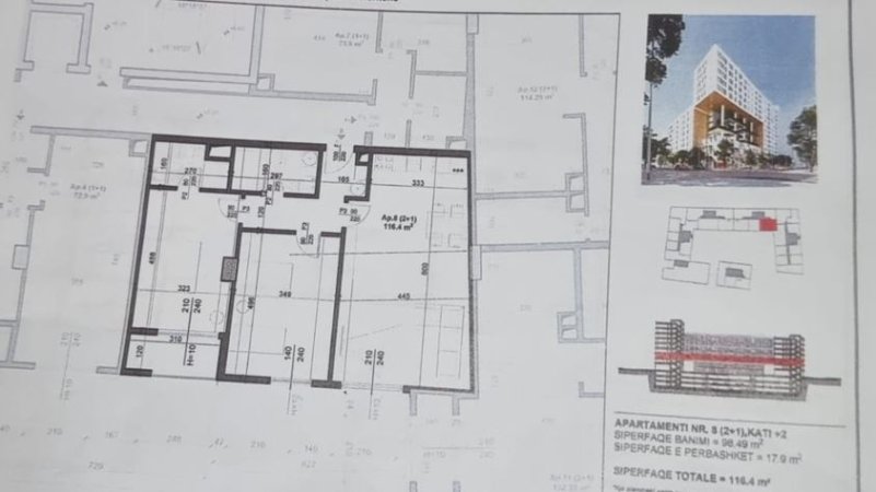 Shitet Apartamenti 2+1 tek Jordan Misja tek Bulevardi i Ri,  203.700 €uro