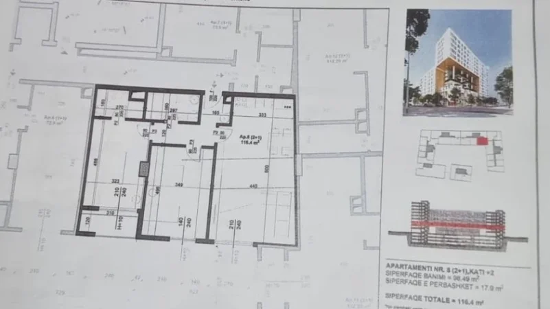 Shitet Apartamenti 2+1 tek Jordan Misja tek Bulevardi i Ri,  203.700 €uro