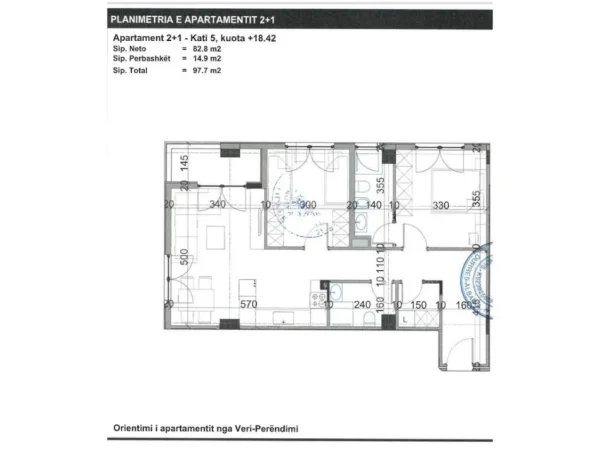 Tirane, shes apartament 2+1+Aneks+Ballkon Kati 5, 98 m² 190.500 € (Rriga Javer Malo)