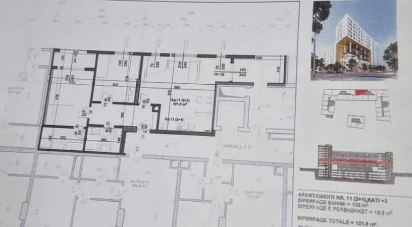 Shitet Apartamenti 2+1 tek Jordan Misja tek Bulevardi i Ri,   213.150 €uro