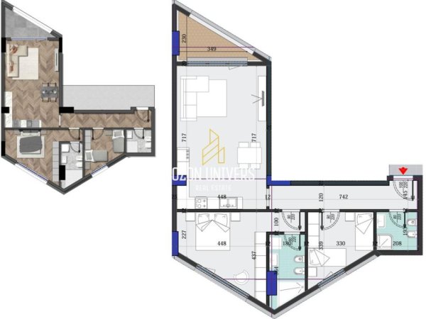 Tirane, shitet apartament 2+1+Ballkon Kati 8, 120 m² 198.165 € (Colonnade Residence, Zogu i Zi Tirana, Albania)