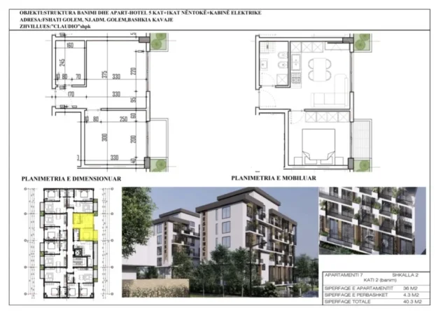 Durres, shitet apartament 1+1 Kati 1, 40 m² 48.000 € 