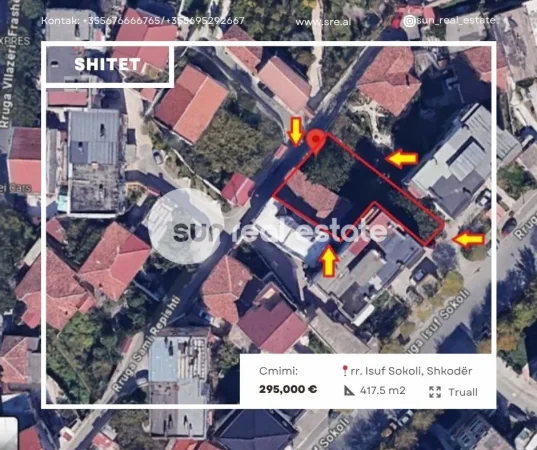 Shkoder, shitet truall , 417 m² 295.000 € (RR. ISUF SOKOLI)