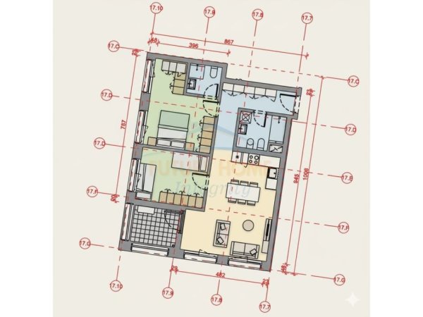Tirane, shitet apartament 2+1+Ballkon Kati 3, 99 m² 175.000 € (KOMPLEKSI MANGALEM)