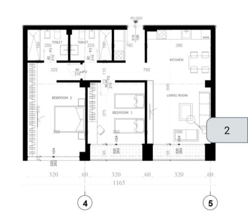 SHITET APARTAMENT  2+1 PORTA E TIRANES SAUK  205.200 €