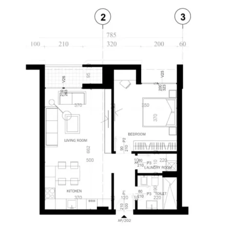 SHITET APARTAMENT  1+1 PORTA E TIRANES SAUK 129.600 EURO