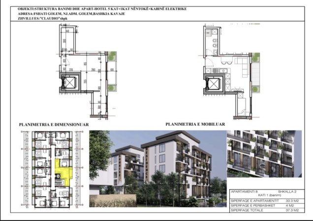 Durres, shitet garsonier 1+1 Kati 1, 37 m² 44.000 € 