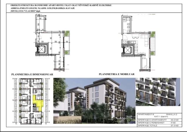 Durres, shitet garsonier 1+1 Kati 1, 37 m² 44.000 € 