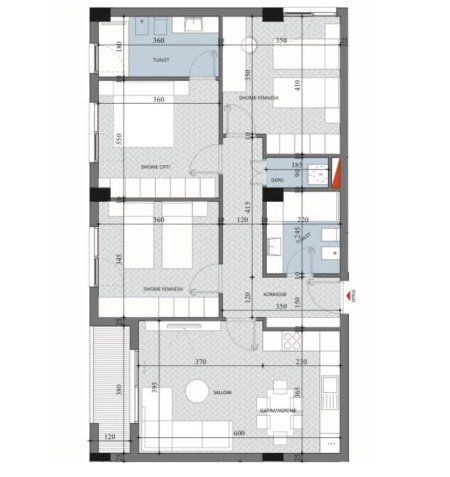 Tirane, shitet apartament 3+1+2+Ballkon , 118 m² 111.900 € (Diellon 2, Paskuqan)