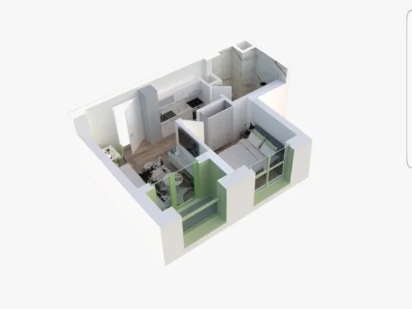 Tirane, shes apartament 1+1 Kati 1, 46 m² 74.000 € (Ali demi)