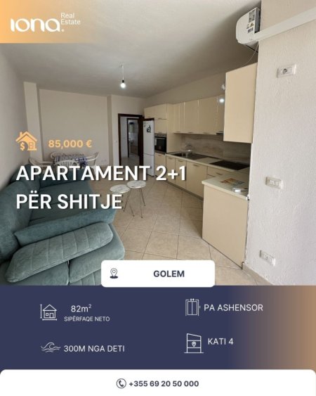 Golem, shitet apartament 2+1 Kati 4, 82 m² 85.000 € 