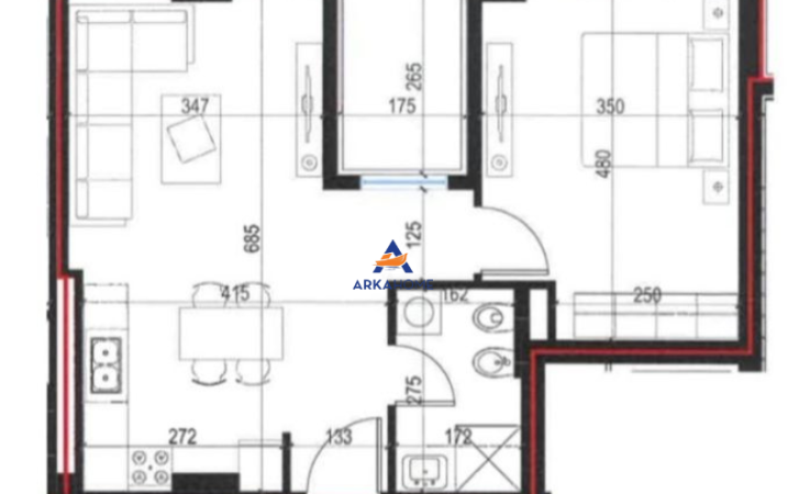 Tirane, shitet apartament 1+1+Ballkon Kati 9, 69 m² 80.000 € 