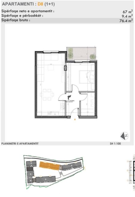 Tirane, shitet apartament 1+1 Kati 2, 76 m² 152.800 € (TEG)