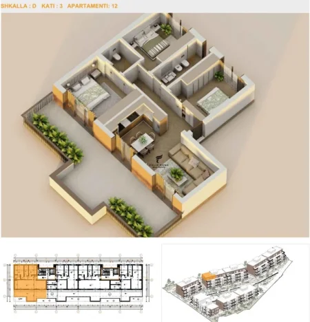 Tirane, shitet apartament 3+1 Kati 3, 120 m² 284.500 € (TEG)