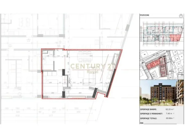 Tirane, shes apartament 1+1+Aneks+Ballkon Kati 3, 70 m² 140.000 € 