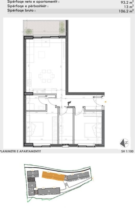 Tirane, shitet apartament 2+1 Kati 1, 106 m² 212.400 € (TEG)