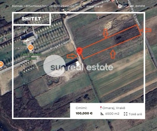Shkoder, shitet toke , 6.500 m² 100.000 € (VRAKE)