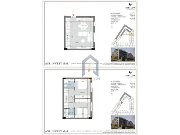 Tirane, shitet apartament duplex 2+1+Ballkon Kati 1, 96 m² 90.753 € (Paskuqan Diellon Residence)