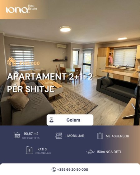 Golem, shitet apartament 2+1 Kati 3, 100 m² 125.000 €